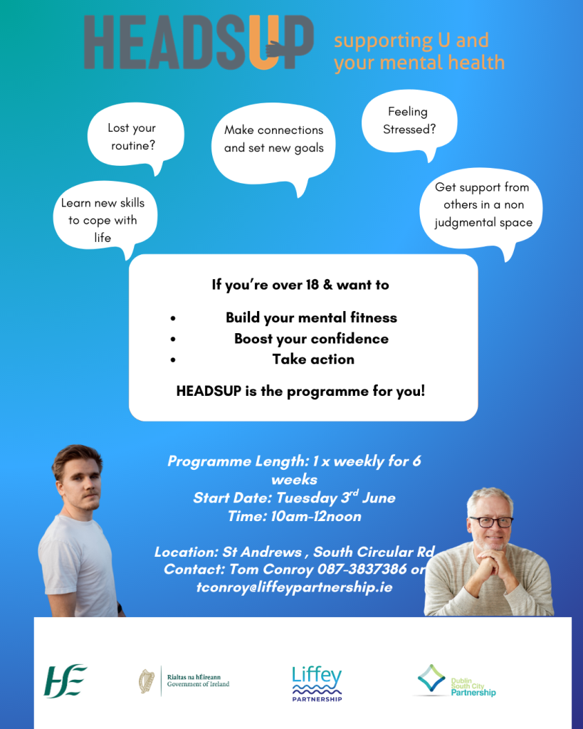 Heads Up - Mens Health & Wellbeing Programme 1 Heads Up Info Poster
