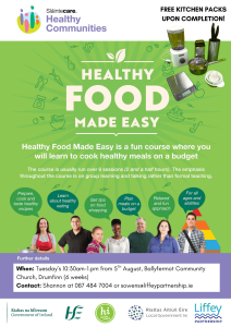 Healthy Food Made Easy 1 HFME Flyer Ballyfermot Buddies August 5th