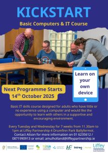 Kickstart/Basic IT Course 1 Are you new to using a computer! Learn how to use a laptop or bring your own device, search on the internet, shop online and send emails! Learn new skills in a welcoming and supportive environment!
