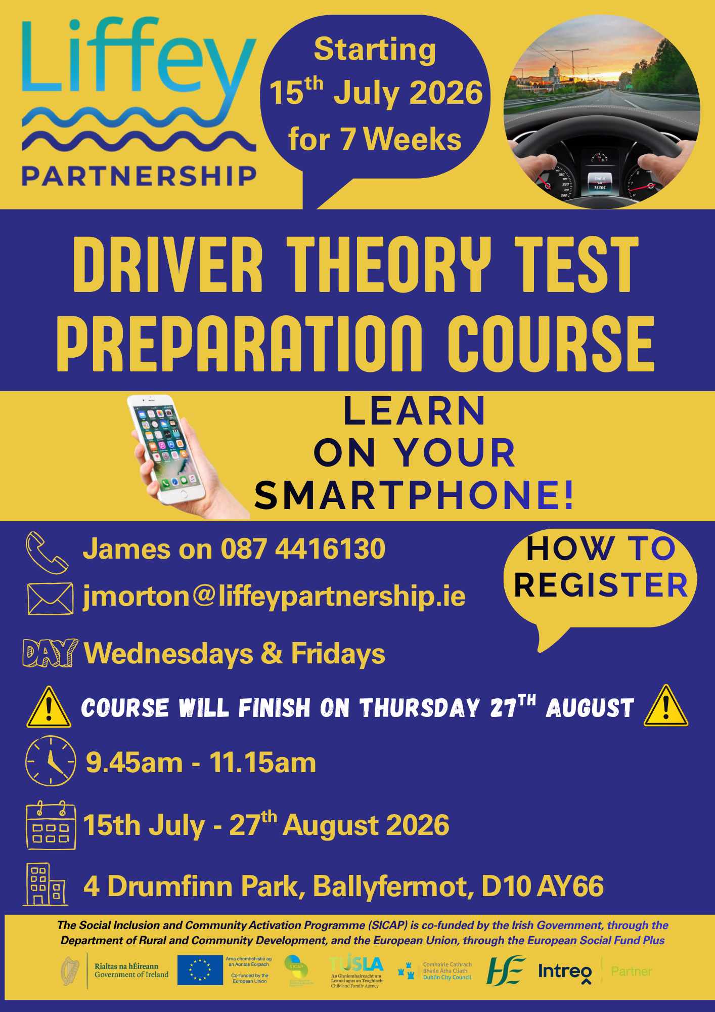 Driver Theory Test Preparation Course 1 Liffey Partnership Driver Theory Course Flyer