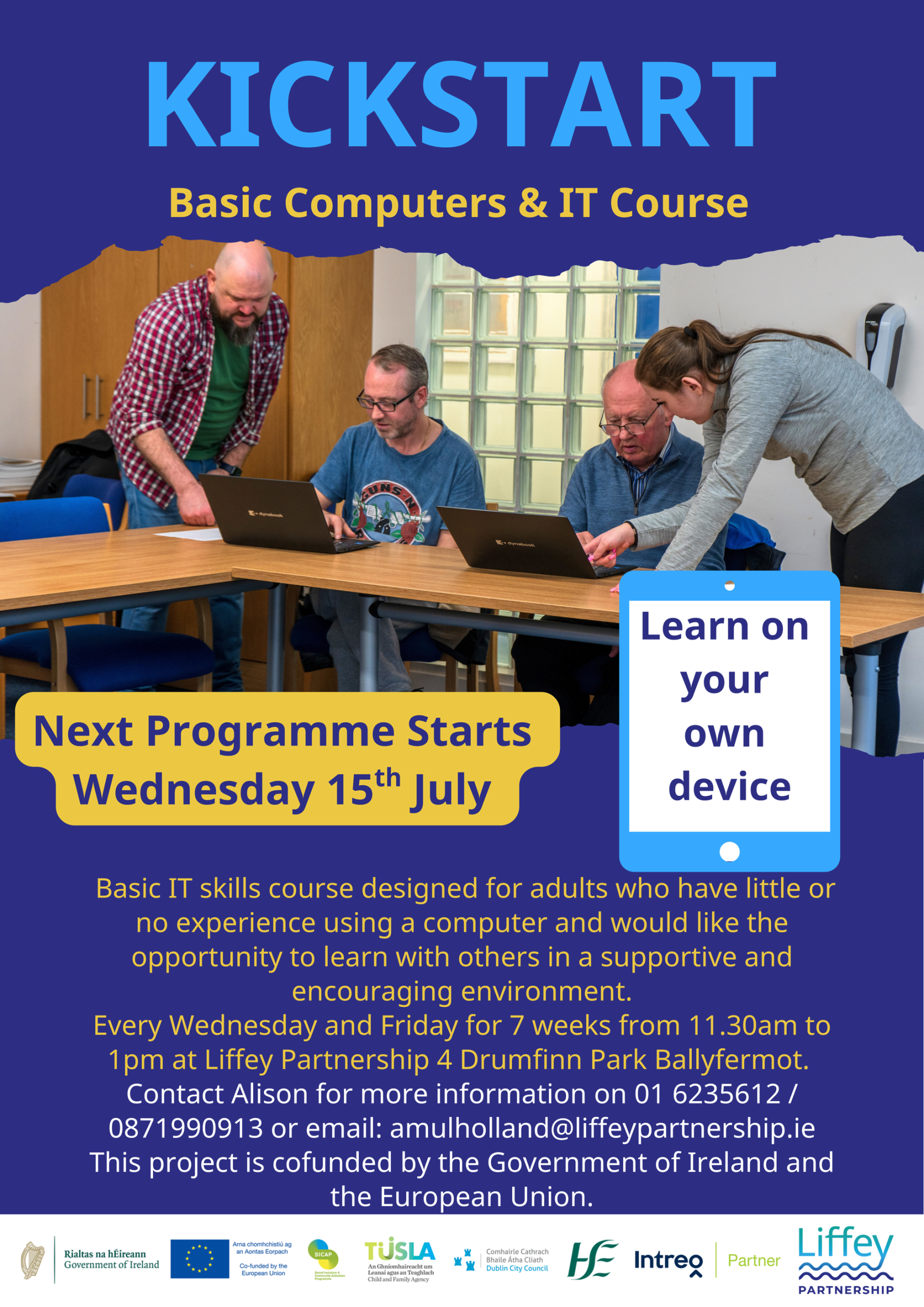 Kickstart Basic Computers and IT Course 1 Poster for Kickstart IT Course