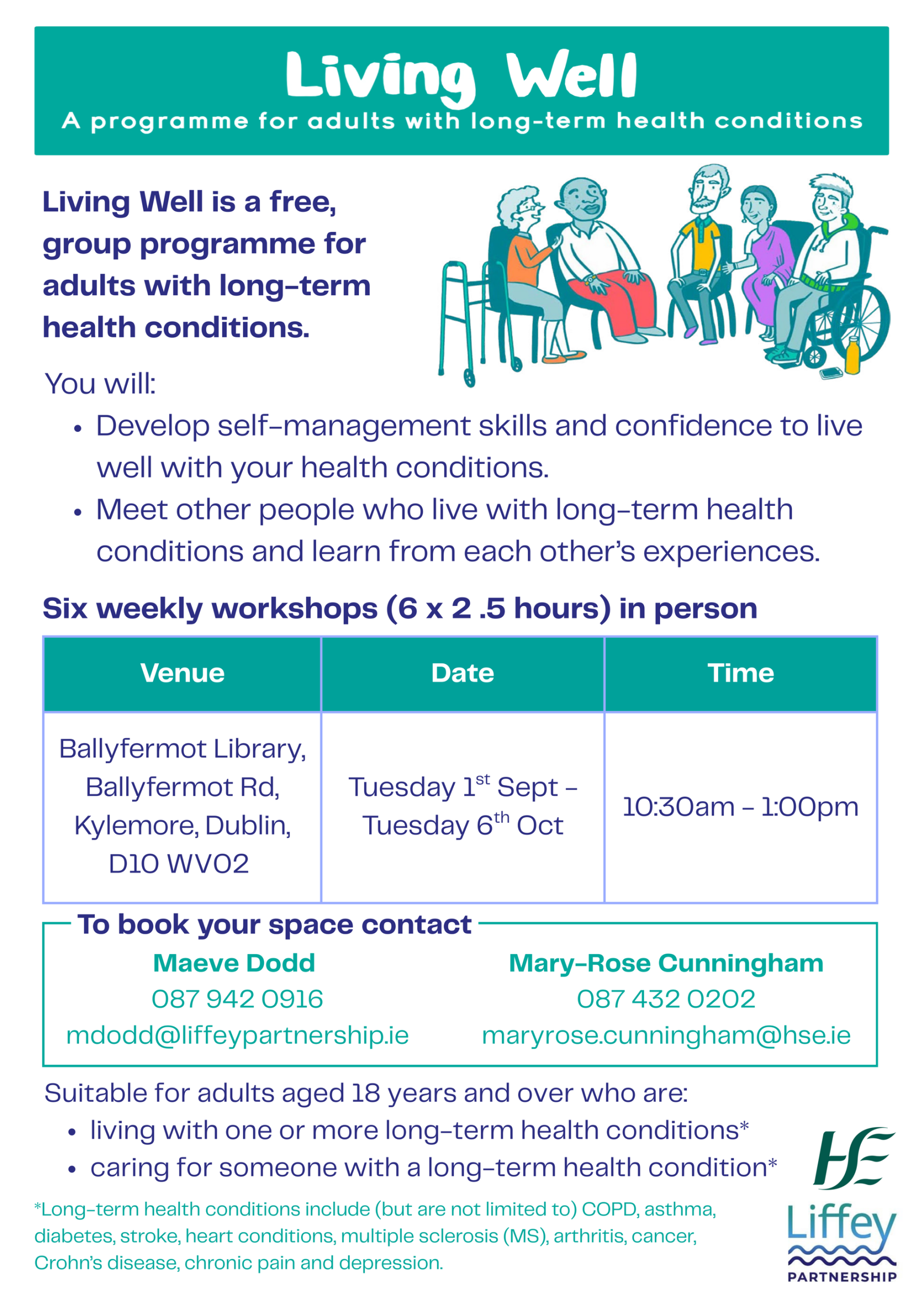 Poster for Liffey Partnership Living Well Programme