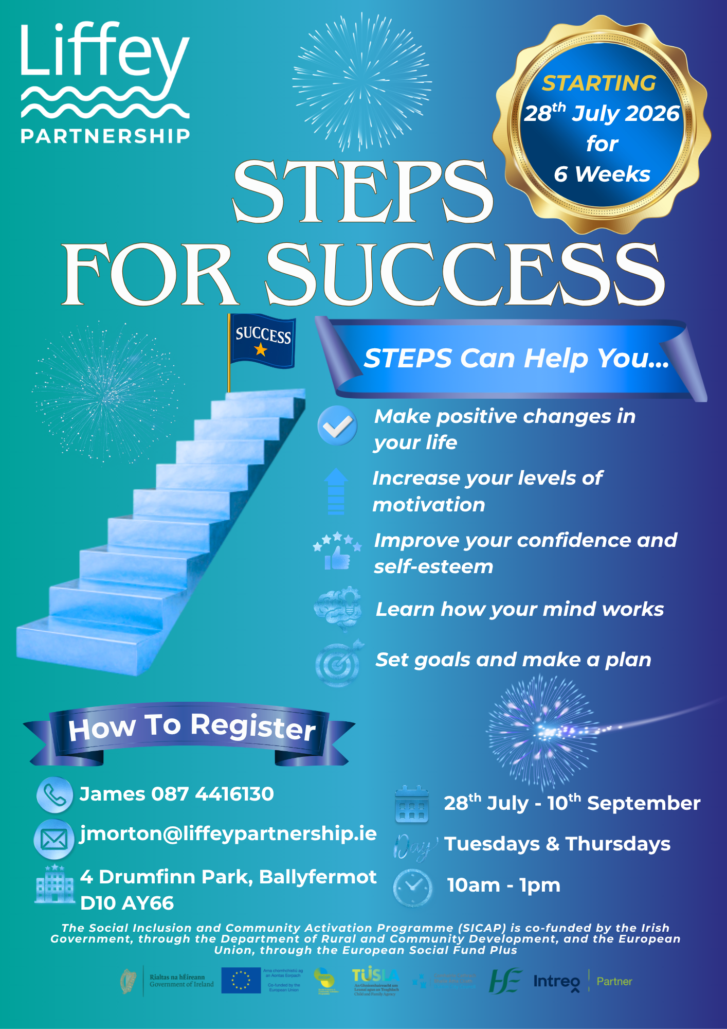 Liffey Partnership Steps for Success Poster starting 28th July 2026