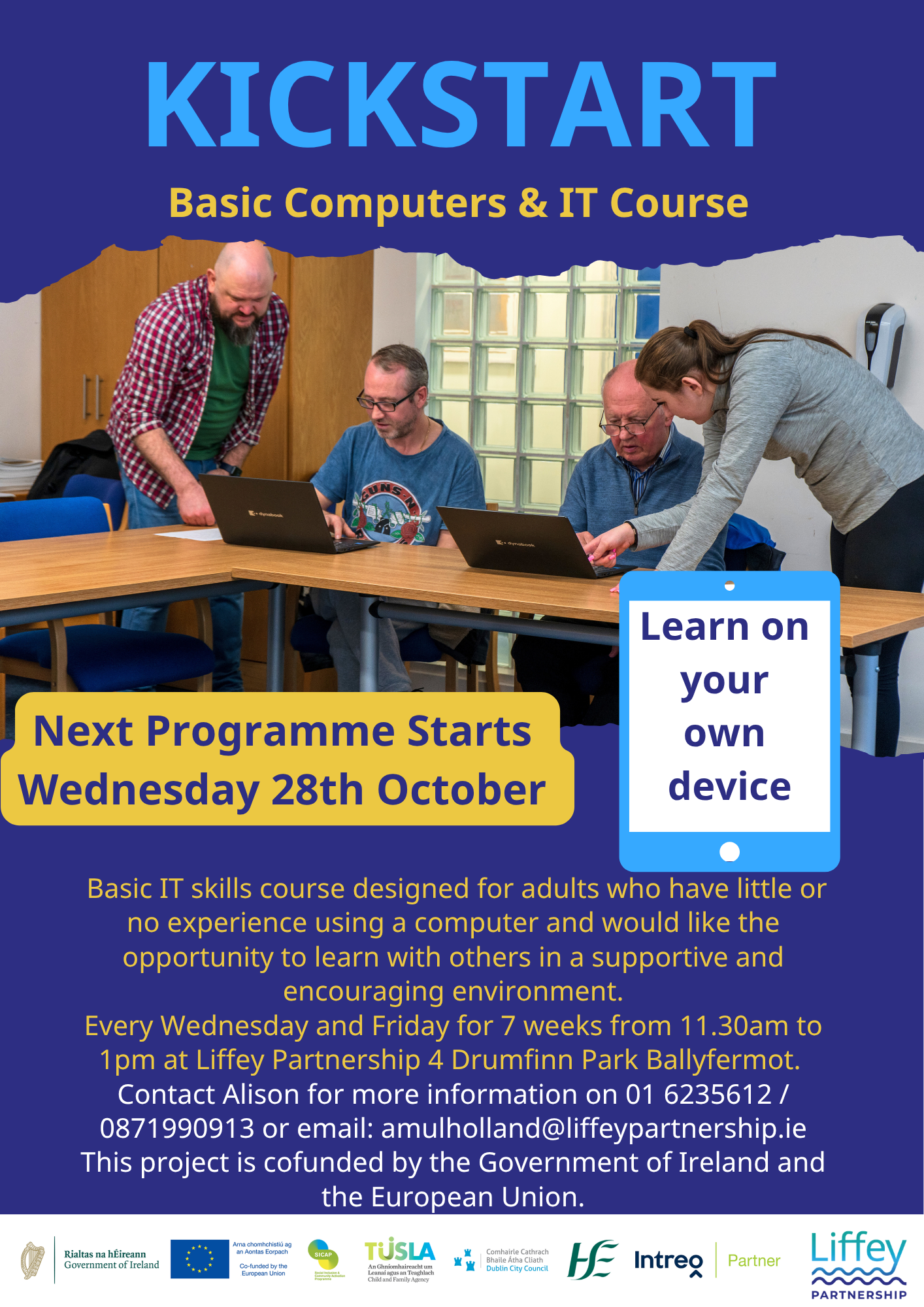 Kickstart Basic Computers and IT Course Poster